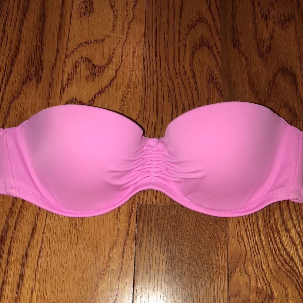 pink victoria’s secret bandeau bikini top